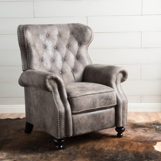 Walder Tufted Microfiber Recliner Club Chair by Christopher Knight Home