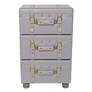 River of Goods Faux Leather 26.25-inch-high 3-drawer Trunk Cabinet