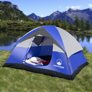 6-Person Tent, Water Resistant Dome Tent for Camping With Removable Rain Fly And Carry Bag (Blue) By Wakeman Outdoors
