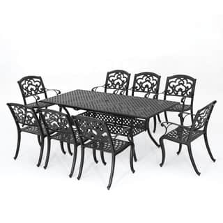 Abigal Outdoor Multi-piece Shiny Copper Finish Cast Aluminum Dining Set with Leaf by Christopher Knight Home 