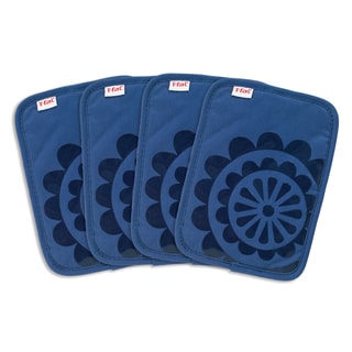 T-fal Textiles 4 Pack Print Silicone Medallion Cotton Twill Pot Holder Set