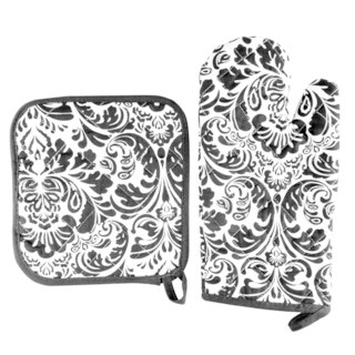 Oven Mitt And Pot Holder Set, Quilted And Flame And Heat Resistant By Windsor Home