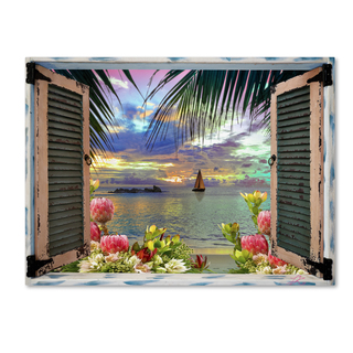 Leo Kelly 'Tropical Window to Paradise III' Canvas Art