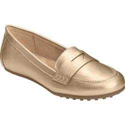 Women's Aerosoles Drive In Loafer Gold Faux Leather