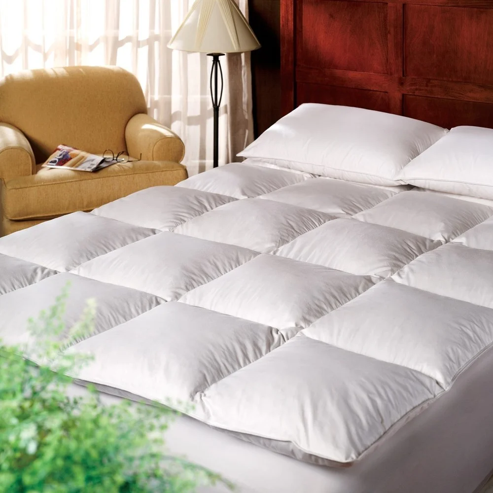 1221 Bedding Cotton 3-inch Down Alternative Fiber Bed Mattress Topper - White