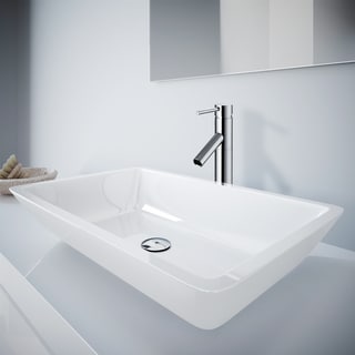 VIGO Edith Phoenix Stone Vessel Bathroom Sink Set With Dior Vessel Faucet In Chrome