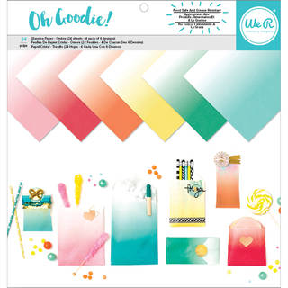 We R Memory Keepers Glassine Paper Pack 12"X12" 24/Pkg-Oh Goodie! Ombre, 6 Designs/4 Each