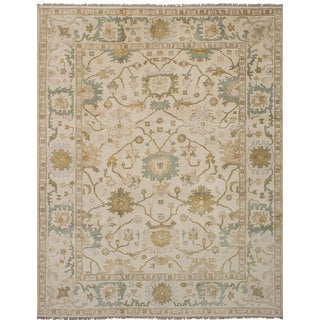 eCarpetGallery Hand-knotted Royal Ushak Ivory Wool and Cotton Rug (9' x 11'10)