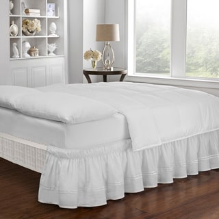 Easy Fit Adjustable Baratta Stitch Embroidered Bed Skirt