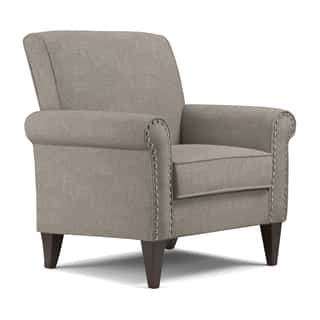Handy Living Jean Dove Grey Linen Arm Chair