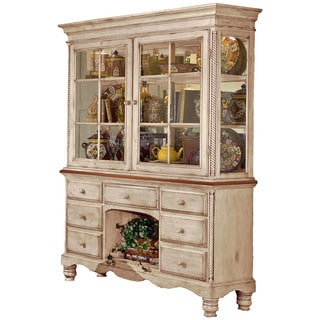 Hillsdale Furniture Wilshire Antique White Finish Wood Buffet and Hutch