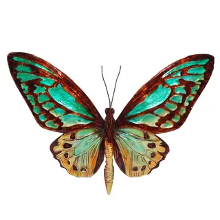 Aqua And Gold Butterfly Wall Decor