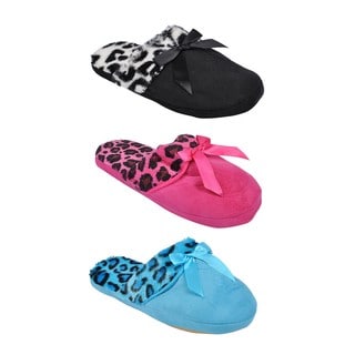 Spring River Colorful Women's 3-Pack fluffy Closed Toe Slipper