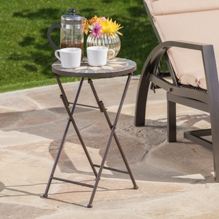 Silvester Outdoor Round Stone Side Table/ Planter by Christopher Knight Home