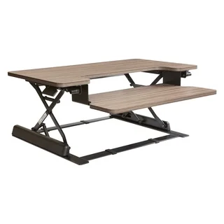 16.75-inch Height Adjustable Multi-position Urban Walnut Desk Riser
