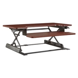 16.75-inch Height Adjustable Multi-position Mahogany Desk Riser