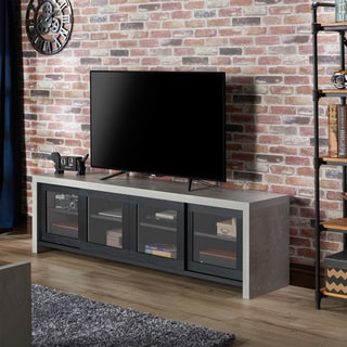 Furniture of America Haylin Industrial Cement-like Multi-storage TV Stand