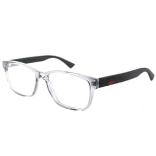 Gucci GG 0011O 003 Transparent Light Grey Plastic 53-mm Square Eyeglasses