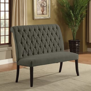 Furniture of America Sheila Contemporary Button Tufted Chenille 2-seater Dining Bench
