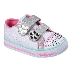 Girls' Skechers Twinkle Toes Shuffles Petal Pop Sneaker White/Pink