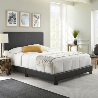 Sleep Sync Zander Padded Upholstered Leather Platform Bed (3 Color Options)