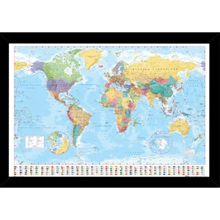 World Map With Choice of Frame (24x36)