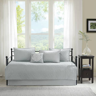 Madison Park Mansfield Grey Solid Reversible 6-piece Daybed Set