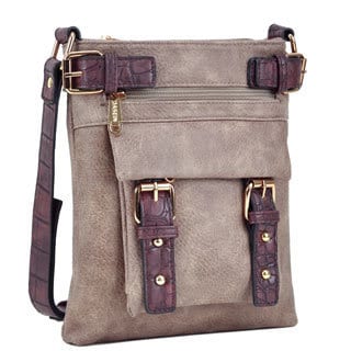 Dasein Top Belted Soft Water Wash Crossbody/ Messenger Bag with 48-inch Shoulder Strap