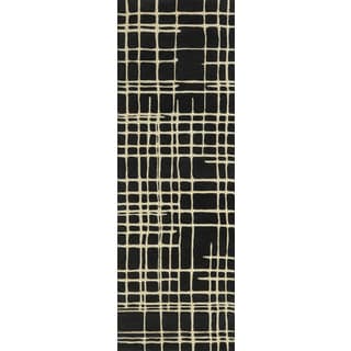 Hand-tufted Echo Black/ Ivory Runner Rug (2'6 x 7'6)