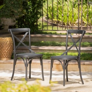 Danish Outdoor Farmhouse Dining Chair (Set of 2) by Christopher Knight Home