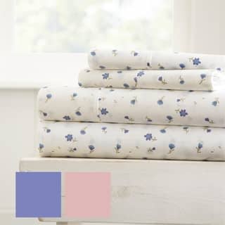 Merit Linens Premium Ultra Soft Floral Pattern 4 Piece Bed Sheet Set