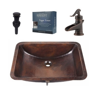 Sinkology Curie 21" All-in-One Copper Sink and Faucet Kit