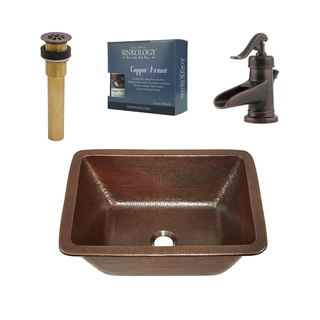 Sinkology Hawking 17" All-in-One Copper Sink and Faucet Kit