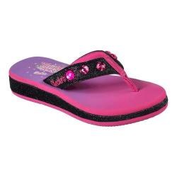 Girls' Skechers Twinkle Toes Sunshines Thong Black/Hot Pink