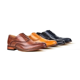 Gino Vitale Men's Wing Tip Lace-up Dress Shoes