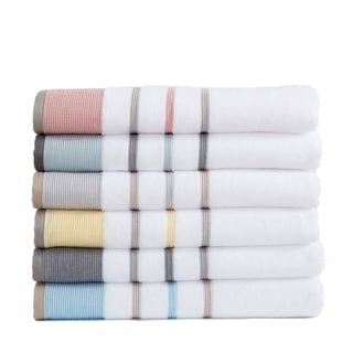 Noelle Collection 6-Piece Turkish Cotton Striped Towel Set