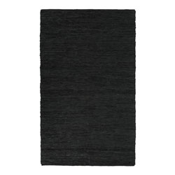 Hand-woven Chindi Black Leather Rug (8' x 10')