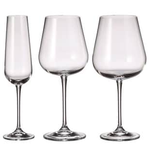 Red Vanilla Amundsen Crystal Wine and Champagne Glass 18 Piece Set