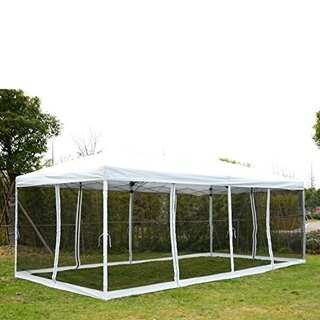 Outsunny Pop Up Canopy Shelter Party Tent with Mesh Walls