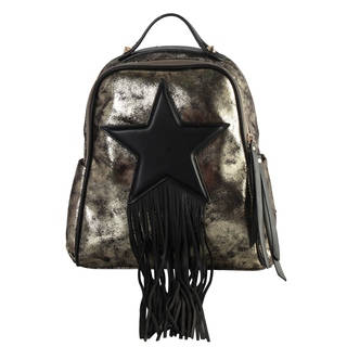 Diophy Metal Color Front Shooting Star Chic Backpack (Option: Red)