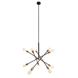 Axel Collection Black Brass 10-light Chandelier
