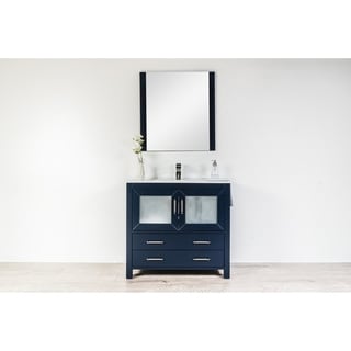 Newport Collection 36 inches in Navy w/ Integrated Sink and Niagara Falls Chrome Faucet