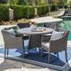Franco Outdoor 5-piece Round Wicker Dining Set with Cushions & Umbrella Hole by Christopher Knight Home - Thumbnail 0