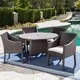 Franco Outdoor 5-piece Round Wicker Dining Set with Cushions & Umbrella Hole by Christopher Knight Home - Thumbnail 10