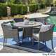 Franco Outdoor 5-piece Round Wicker Dining Set with Cushions & Umbrella Hole by Christopher Knight Home - Thumbnail 1