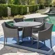 Franco Outdoor 5-piece Round Wicker Dining Set with Cushions & Umbrella Hole by Christopher Knight Home - Thumbnail 3