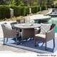 Franco Outdoor 5-piece Round Wicker Dining Set with Cushions & Umbrella Hole by Christopher Knight Home - Thumbnail 2