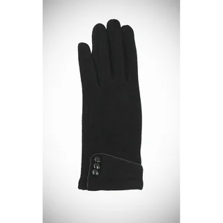 Le Nom Solid Color Button Cuffed Gloves