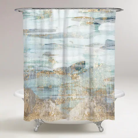 OliverGal 'Love in Teal' Shower Curtain