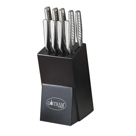 Gotham Steel Pro Cut Japanese Style Stainless Steel Super Sharp 10 Piece Set Knife Set with Wood Block